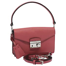 PRADA Mini Borsa a Mano in pelle Safiano 2in1 Rosa Auth am4942V