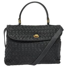 BALLY Borsa a mano in pelle 2 vie grigia oro Auth bs27967