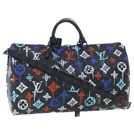 LOUIS VUITTON Keepall Bandouliere 50 Monogram Eclipse Boston M21384 Auth 34215S