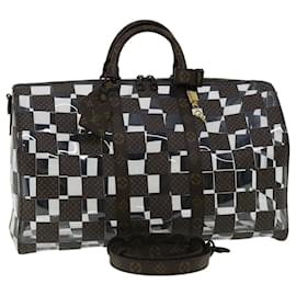 LOUIS VUITTON Monograma ajedrez Keepall Bandoulière 50 Boston M20864 LV Auth 31818S - Louis Vuitton