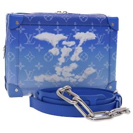 LOUIS VUITTON Borsa a Spalla Soft Trunk Monogram Clouds Blu M45430 LV Auth 46350S