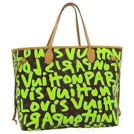LOUIS VUITTON Borsa Tote Neverfull GM Monogram Graffiti Verde M93703 LV Auth 29943SM