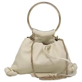 Chloé Borsa a Mano Chloe Arlin in Pelle 2 in 1 Bianco Nero Auth 107511V