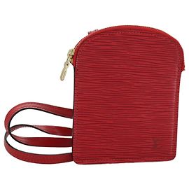 LOUIS VUITTON Pochette Secret Accesorio Epi Rojo LV Auth 95155SV