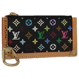 LOUIS VUITTON Monedero Clés Monograma Multicolor Negro M92654 Auth 104416SV