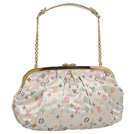 LOUIS VUITTON Pochette Omoniere Satin Multicolore Bianca M92060 LV Auth 104388SV
