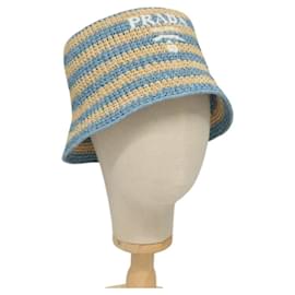 Cappello bucket PRADA Viscosa Azzurro Chiaro 1HC137 Auth 132994M - Prada