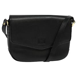 Autre Marque Borsa a Spalla Burberrys in Pelle Nera e Oro Auth ep9691