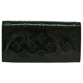 LOUIS VUITTON Vernis Cartera Larga Sarah Bluenuit M93667 Auth 107764V