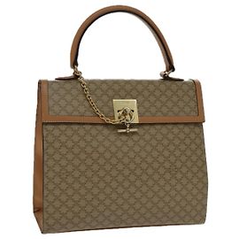 Céline CELINE Macadam Canvas Hand Bag Coated Canvas Beige Auth yk15582V