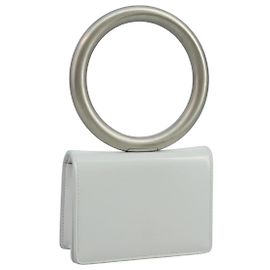 Pochette in pelle Salvatore Ferragamo bianca argento autentica 110793V