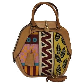 Borsa a mano in pelle 2 in 1 beige Auth 113749V BURBERRY