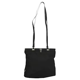 Borsa a Spalla PRADA Nylon Nero Argento Autentica 130183