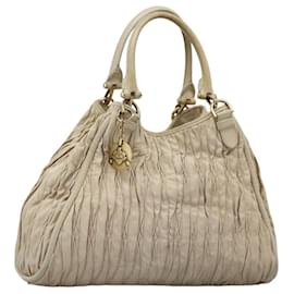BALLY Tote Bag Leder Beige Gold Auth am8137 - Bally