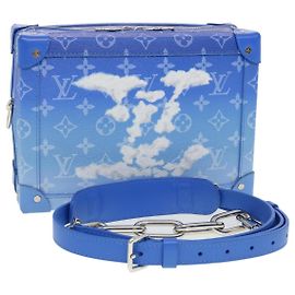 LOUIS VUITTON Borsa a Spalla Soft Trunk Monogram Clouds Blu M45430 LV Auth 42826SM