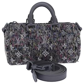 LOUIS VUITTON Monogram Felt Keepall XS Borsa a mano Grigia M80821 LV Auth 86001SM