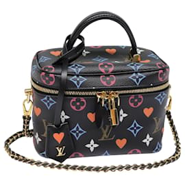 LOUIS VUITTON Monogram Game On Vanity PM Borsa a Mano Nera M57482 LV Auth 89082SM
