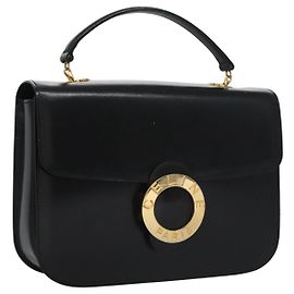 Céline CELINE Handtasche aus schwarzem Leder mit Gold Auth BD058V