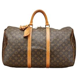 Louis Vuitton Monogram Keepall 50 Boston Tasche Braun