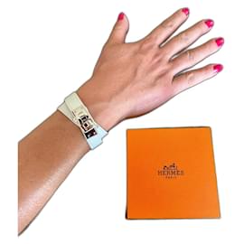Hermès Kelly Double Tour Bracelet White Leather