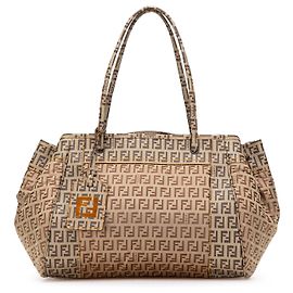 Fendi Große Tasche aus Nylon und Spalmati Zucchino Braun