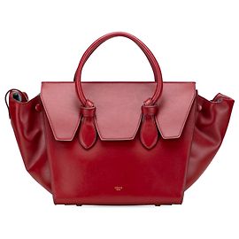 Céline Celine Red Small Leather Tie Tote