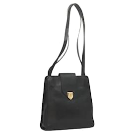 SAINT LAURENT Borsa a Spalla Pelle Nera Oro Auth 132147