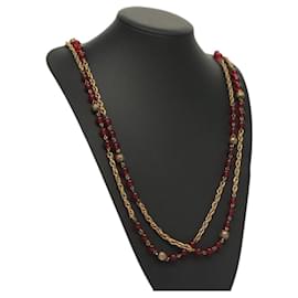 Collana in metallo CHANEL COCO Mark dorata CC Auth BA2608