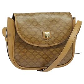 Céline Borsa a Spalla in Tela Macadam CELINE Beige Oro Auth bs27831