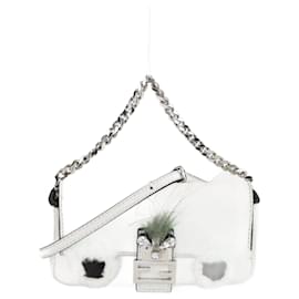 Fendi Off White Micro Buggie Baguette Tasche