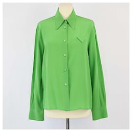 Camicia verde a maniche lunghe Prada con bottoni