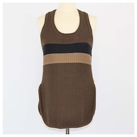 Braun gestreifter Strickoberteil von Fendi