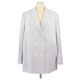 Blazer Striato Bianco/Grigio Thom Browne
