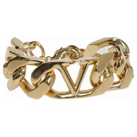 Bracciale in metallo con catena e logo V in oro - Valentino