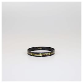 Hermes Black Quadrige Print PVD Narrow Bracelet - Hermès