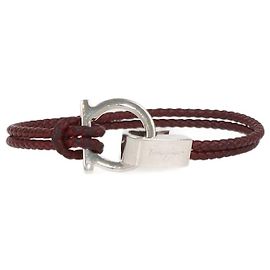 Bracciale intrecciato rosso scuro Salvatore Ferragamo