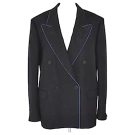 Blazer nero in gabardine doppiopetto Fendi