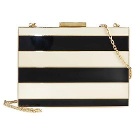 Bolso clutch de esmalte Valentino negro/ivory