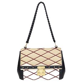 Borsa a tracolla Malletage beige/nera Louis Vuitton