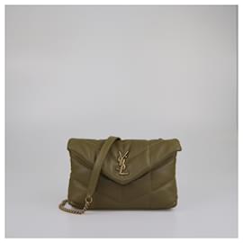 Borsa a spalla mini puffer verde oliva Saint Laurent