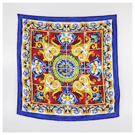 Fazzoletto con stampa majolica multicolore Dolce & Gabbana