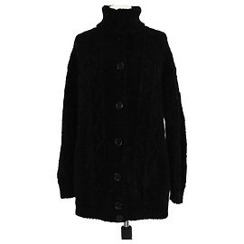 Schwarzer Strick-Glitzer-Cardigan mit langen Ärmeln von Dolce & Gabbana