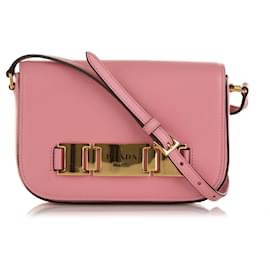 Borsa a tracolla Prada City in vitello rosa