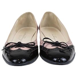 Ballerine con fiocco rosa/nero Salvatore Ferragamo