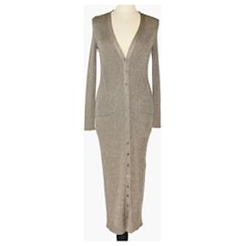 Valentino Grünes Glitzer Langarm-Kleid