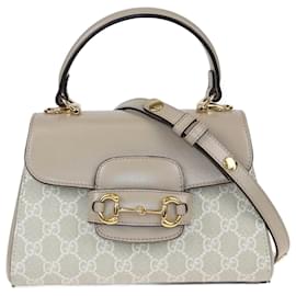 Borsa Gucci Mini Horsebit 1955 in tela GG Supreme beige