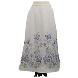 Gonna a campana bianca con stampa floreale Zimmermann