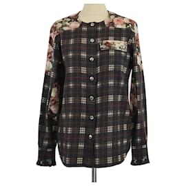 Camicia a maniche lunghe con stampa floreale a quadri multicolore Givenchy