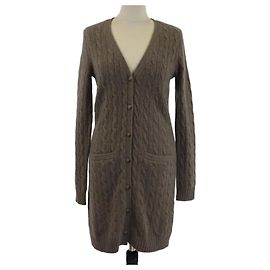 Cardigan lungo marrone con dettagli sulle tasche Ralph Lauren