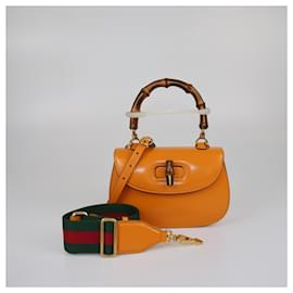 Borsa a Mano Gucci Tan Small Bamboo 1947